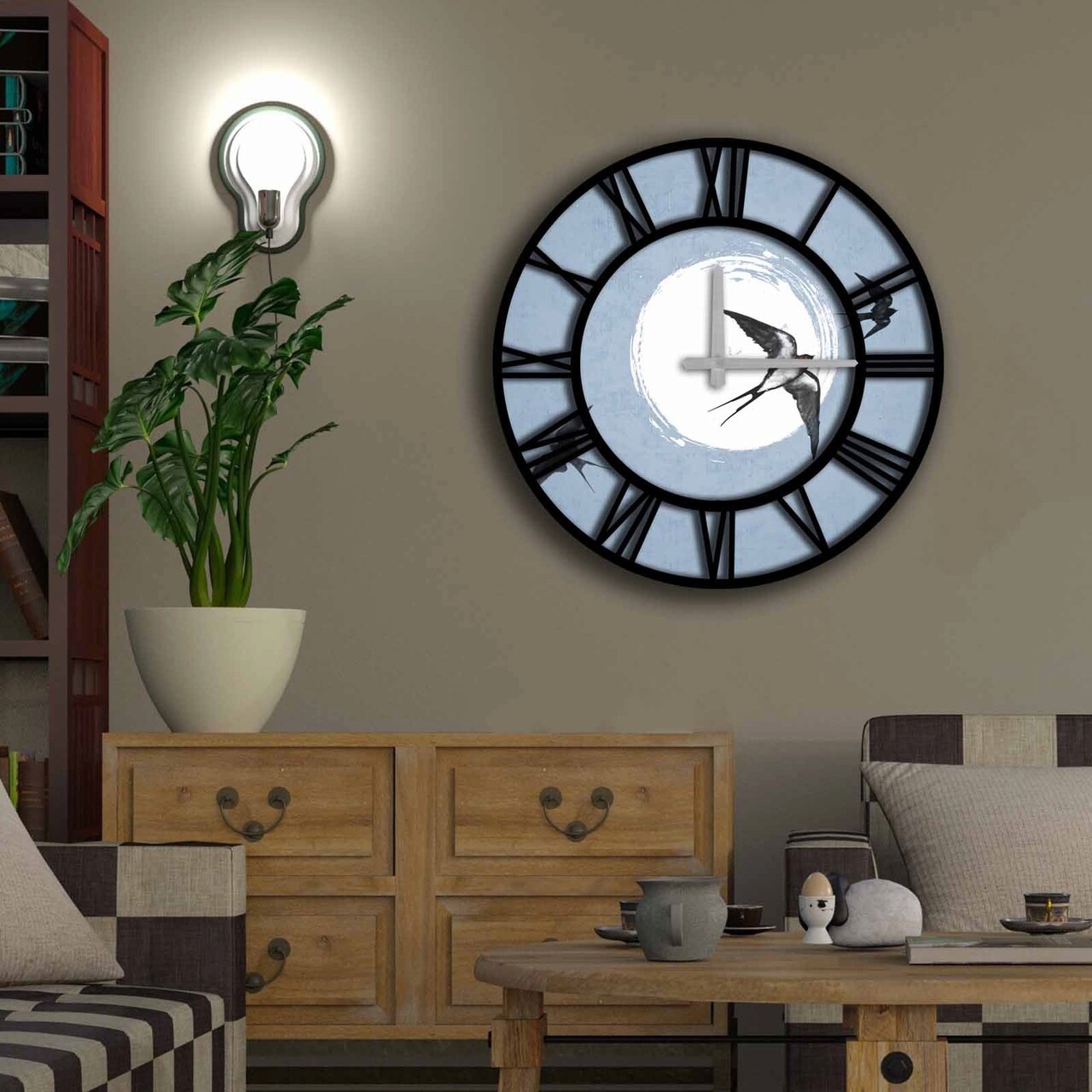 Ceas de perete, 5050MS-082, ø50 cm, Multicolor - imagine 3